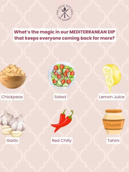 My classic Mediterranean dip is made with chickpeas, tahini, lemon juice, garlic, and a hint of red chilly.