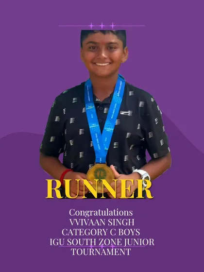 Well done to Vvivaan Singh for his runner-up finish in the Category C Boys division at the IGU South Zone Junior Tournament.