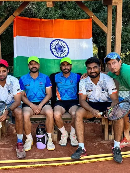 Team India together at the World Masters Championship in Portugal. The camaraderie and team spirit in these events are just as important as individual skill.