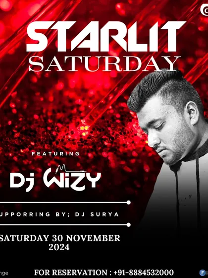 A flyer for a "Starlit Saturday" event, one of my regular and most popular nights. These parties were a staple for anyone looking for a big club night in Bangalore.