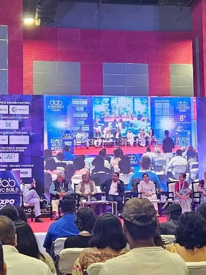 A wide view of the audience and panel at the D-Arc Build Expo. The scale of these events shows the growing interest in design and architecture, and it is exciting to be part of that energy.