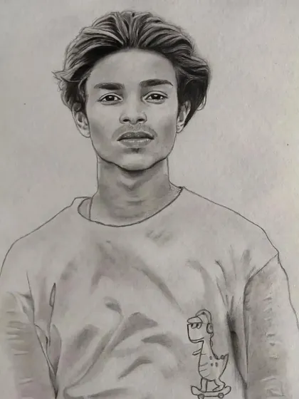 This is a commissioned artwork. I focus on the subtle details of facial structure and clothing to create a lifelike pencil drawing.