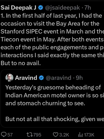 This is the start of a detailed thread analyzing the disconnect between the Indian American elite and ground realities. I argue that a strong community and Dharmic foundation are essential for survival, a truth often overlooked by those in positions of comfort.