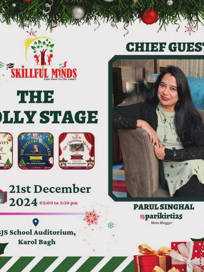 Welcoming mom blogger Parul Singhal as a chief guest to our 'The Holly Stage' Christmas show.