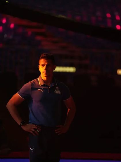 A powerful silhouette shot on the edge of the mat. The calm before the storm.