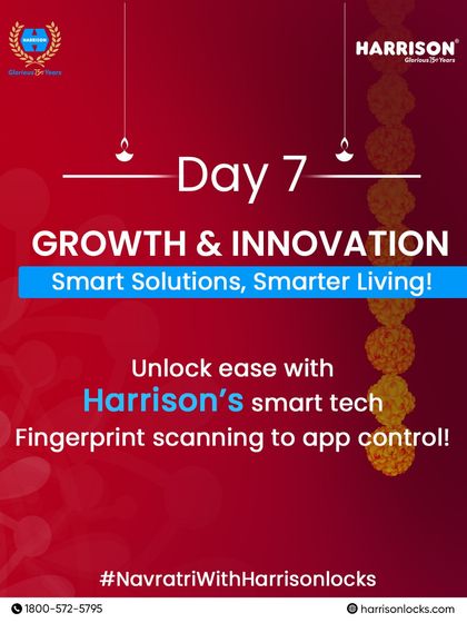 Day 7 of Navratri: Growth & Innovation. Smart living starts with smart solutions. From fingerprint scanning to app control, we bring convenience and innovation to your home.