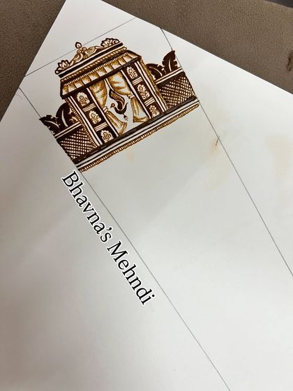 Another angle of the doli sketch, showing how we refine the details before applying it to the skin.