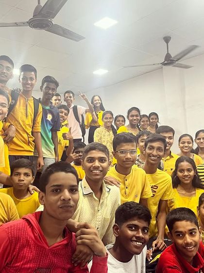 A large group photo showcasing the fantastic participation on Yellow day.