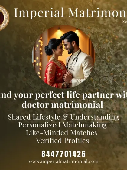 With my doctor matrimonial service, you can find a partner who understands your shared lifestyle. I provide personalized matchmaking with verified, like-minded profiles.