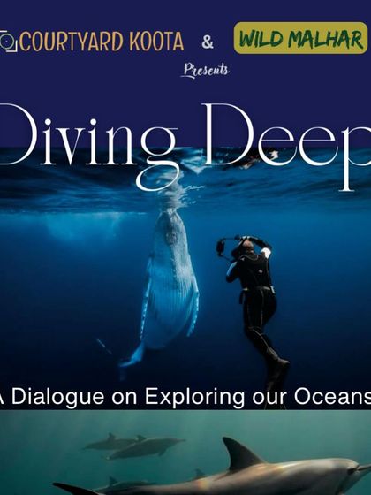 A promotional graphic for the "Diving Deep" ocean dialogue, featured in our June calendar.
