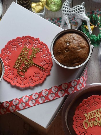 My Christmas cakes are beautifully packaged and make for a perfect festive gift. I take orders for these special treats leading up to Christmas, available in 500g and 1kg sizes.