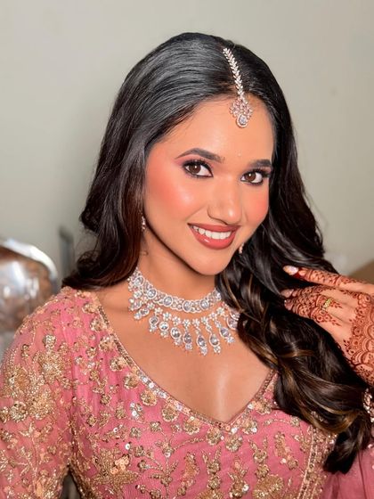My gorgeous client Manushree, all set for her reception. Her smile is radiant, and her makeup is the perfect blend of soft and glamorous.