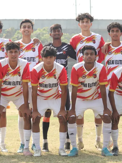 Our team posing for a photo before a Delhi Youth League Tier 2 match.