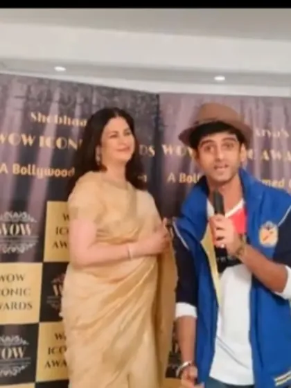 Addressing the camera during the red carpet segment. I am comfortable in front of the camera and skilled at hosting for both live audiences and broadcast.