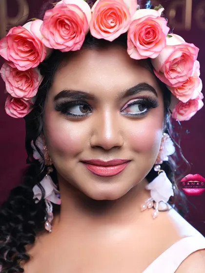 A creative floral look from a masterclass portfolio shoot. We explore different styles, including soft, romantic looks with fresh flowers and glowing skin.