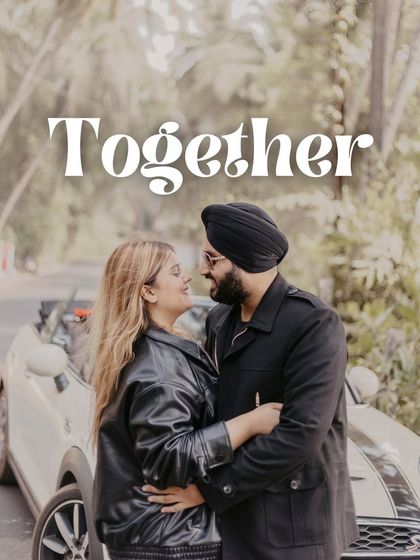 "Together." A close, loving portrait of the couple in their edgy, all-black outfits. This image perfectly captures their strong connection and shared sense of style.