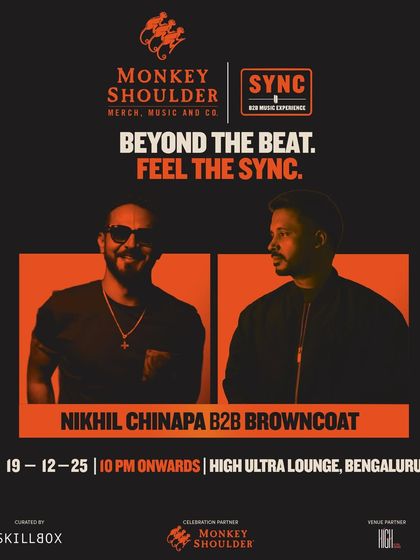 A poster for the Nikhil Chinapa B2B Browncoat SYNC event in Bengaluru. We are experts in executing multi-city marketing campaigns.