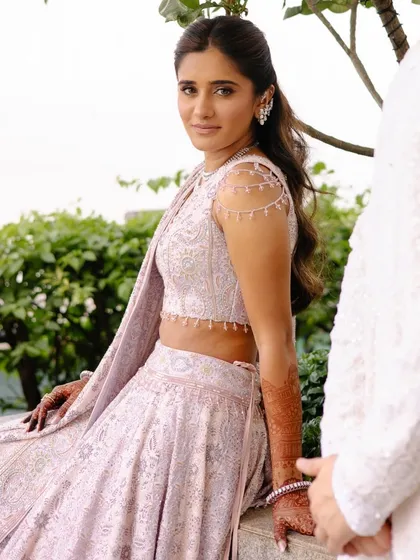 A candid moment that looks like it's from a movie. The soft lighting and pastel colors create a truly dreamy and romantic feel.