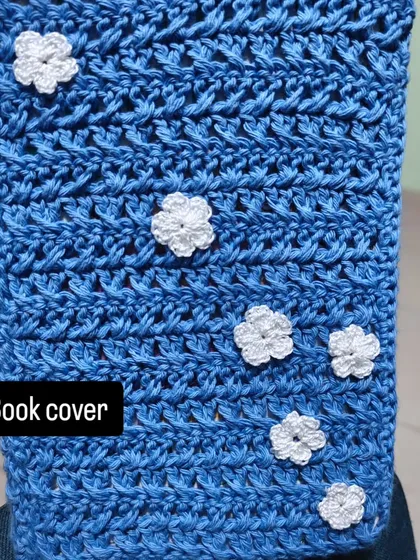 Another angle of the finished book cover, showing its snug fit and lovely design.