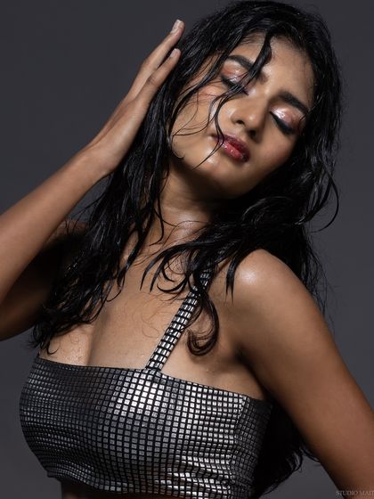 A color version of the same serene pose.