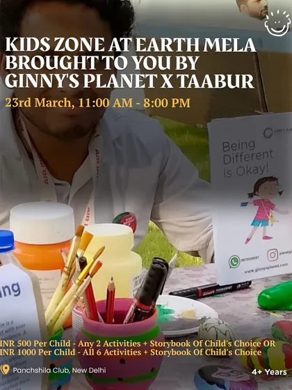 The Kids Zone at Earth Mela, brought to you by Ginny's Planet and me. An inclusive and fun space at a larger community event.