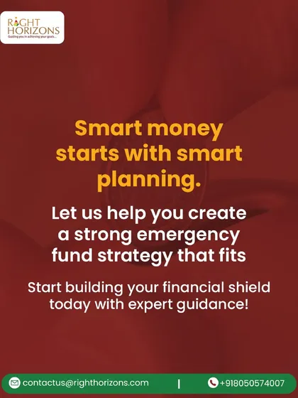 A call to action slide from our emergency fund series. We state that smart money starts with smart planning and offer our expertise to help create a strong emergency fund strategy that fits individual needs.