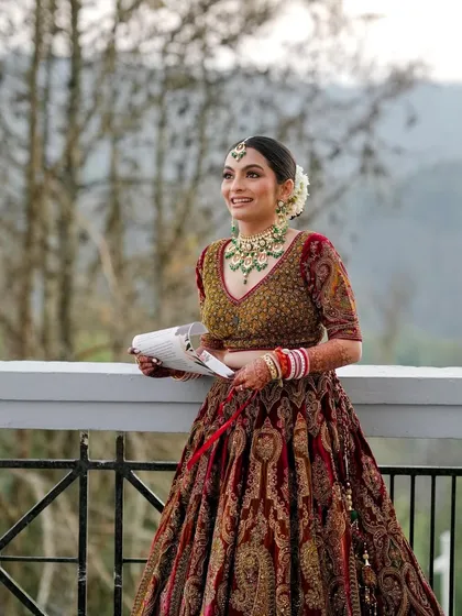 The bride, radiant and happy. This minimal glam look was designed to be as timeless as the mountain scenery around her.