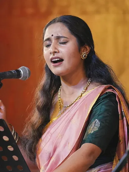 Captured in a moment of deep immersion while singing on stage. This is where I feel most at home, sharing my music.