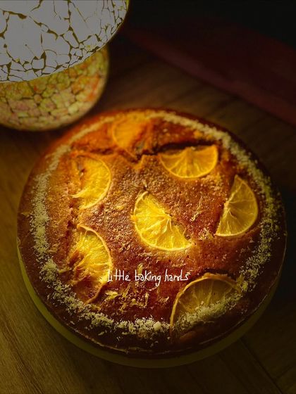 One of my signature cakes: a moist coconut orange cake made with whole wheat flour. It's simple, elegant, and incredibly delicious.