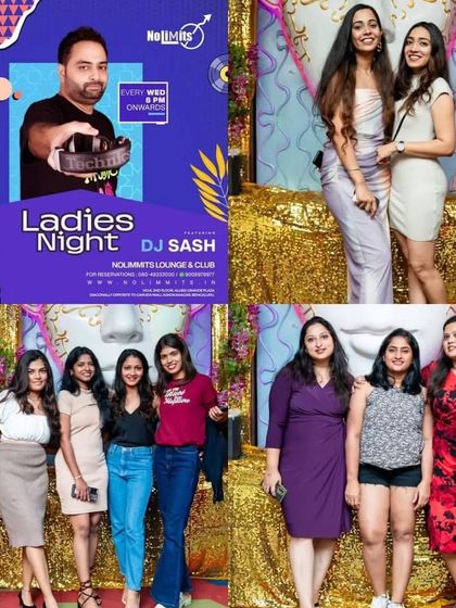 This collage shows the lively and friendly atmosphere that I cultivate during my Ladies' Night sets.