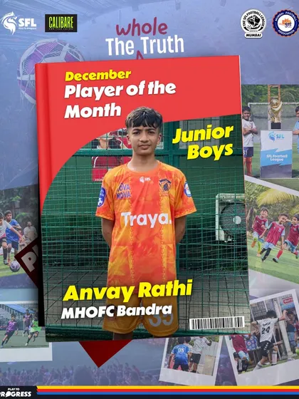 Anvay Rathi, our official Player of the Month for December in the Junior Boys category, recognized for performances that set the standard.