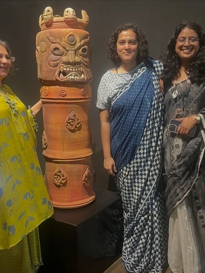 Sharing the 'Navrasa Stambh' with dear friends and fellow ceramists. The energy of seeing art in person, surrounded by community, is something truly special.