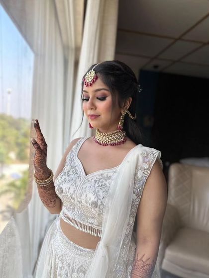 A close-up showing the unfiltered beauty of the makeup. The skin looks like skin, just enhanced and perfected.