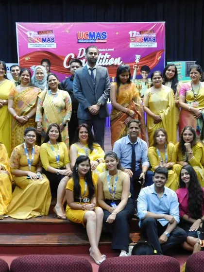 A proud group photo of the UCMAS Delhi team at the 17th State Level Competition awards ceremony. Our dedicated franchisees, instructors, and staff come together to celebrate the success of our students.