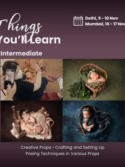 The masterclass will also cover intermediate skills, like using creative props and mastering posing techniques in various setups.