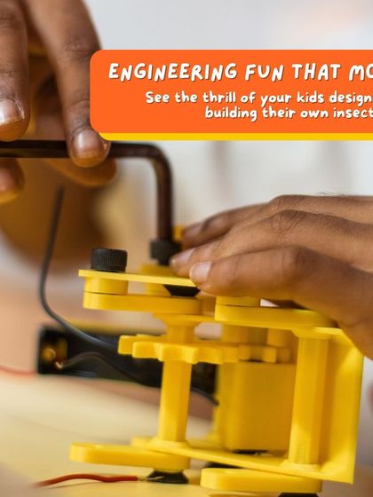 Engineering fun that moves. See the thrill of designing and building an insect robot, a project that teaches the fundamentals of mechanics.
