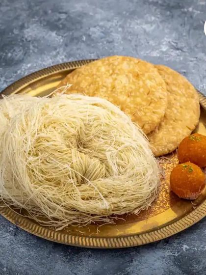 Sargi essentials that taste like tradition. Our crispy Mathi and Desi Ghee Faini are perfect for starting the Karwa Chauth fast.