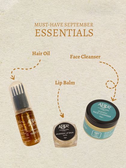 My must-have essentials for cohesive care: Hair Oil, Face Cleanser, and Lip Balm.