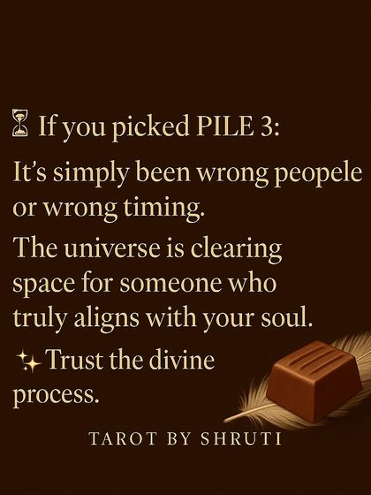 This reading helps identify what might be blocking true love in your life. It could be lingering heartbreak, a fear of vulnerability, or simply a matter of divine timing clearing the path for the right person.
