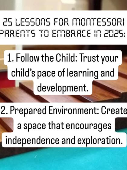 Lesson 1 & 2 for Montessori parents: 'Follow the Child' by trusting their pace of learning, and create a 'Prepared Environment' at home that encourages independence and exploration.