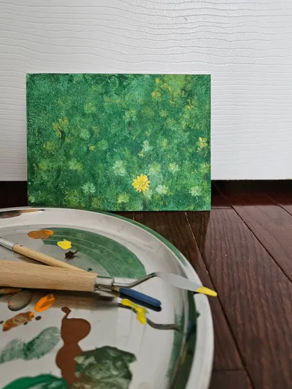 Boredom is the fertile soil where creativity sprouts. This painting and poem were the outcome of a quiet Sunday. I channeled my longing for the yellow Amaltas flowers of India into this simple creation. The process matters more than the outcome. I encourage you to stay with your boredom and see what you can create.