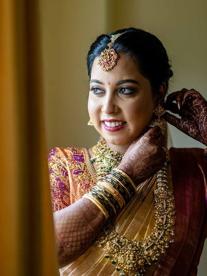 Sneha Kiran - Bridal & Event Makeup Artistry Traditional South Indian Muhurtham Brides photo 95
