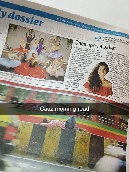 A casual morning read featuring our ballet production. It's moments like these that make all the hard work feel seen and appreciated.