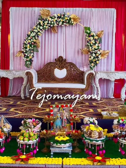 Minimal decor, maximum love. This simple yet elegant engagement setup is perfect for an intimate celebration.