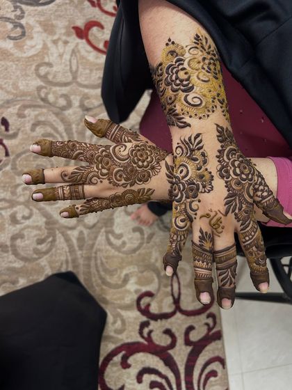 A candid shot of the floral design, showing how it looks in a natural pose.