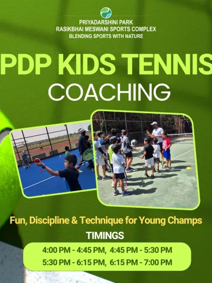 Our kids' tennis coaching program is designed to be the perfect blend of fun, discipline, and technique. This flyer gives you a glimpse into our daily sessions, structured to help young champs develop their skills in an energetic and supportive environment.