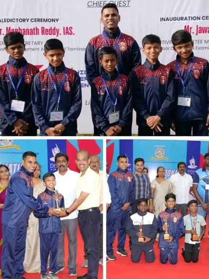 We celebrate team success as much as individual victories. This collage captures our U-14 boys' team's achievements at the 68th National School Games, where they secured medals in Rhythmic and Artistic Yogasana and placed fourth in the team event under the guidance of our coach.