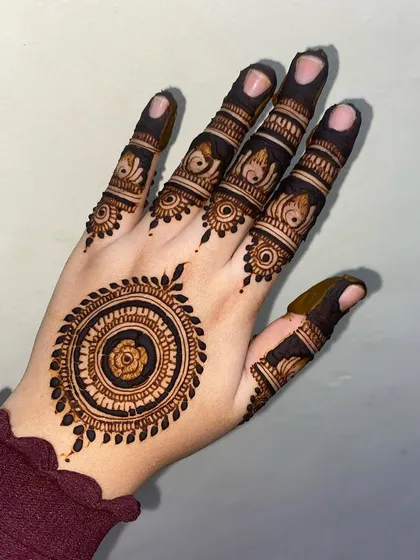 The same beautiful back-of-hand mandala, showing how it looks from a slightly different angle.