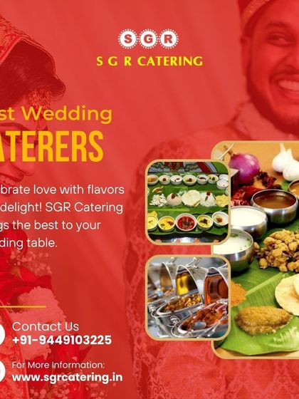 Celebrate love with flavors that delight. This collage shows a happy couple and the traditional food we serve, connecting our catering directly to the joy of your wedding day.