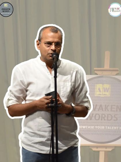 A seasoned performer commands the stage during an open mic night.